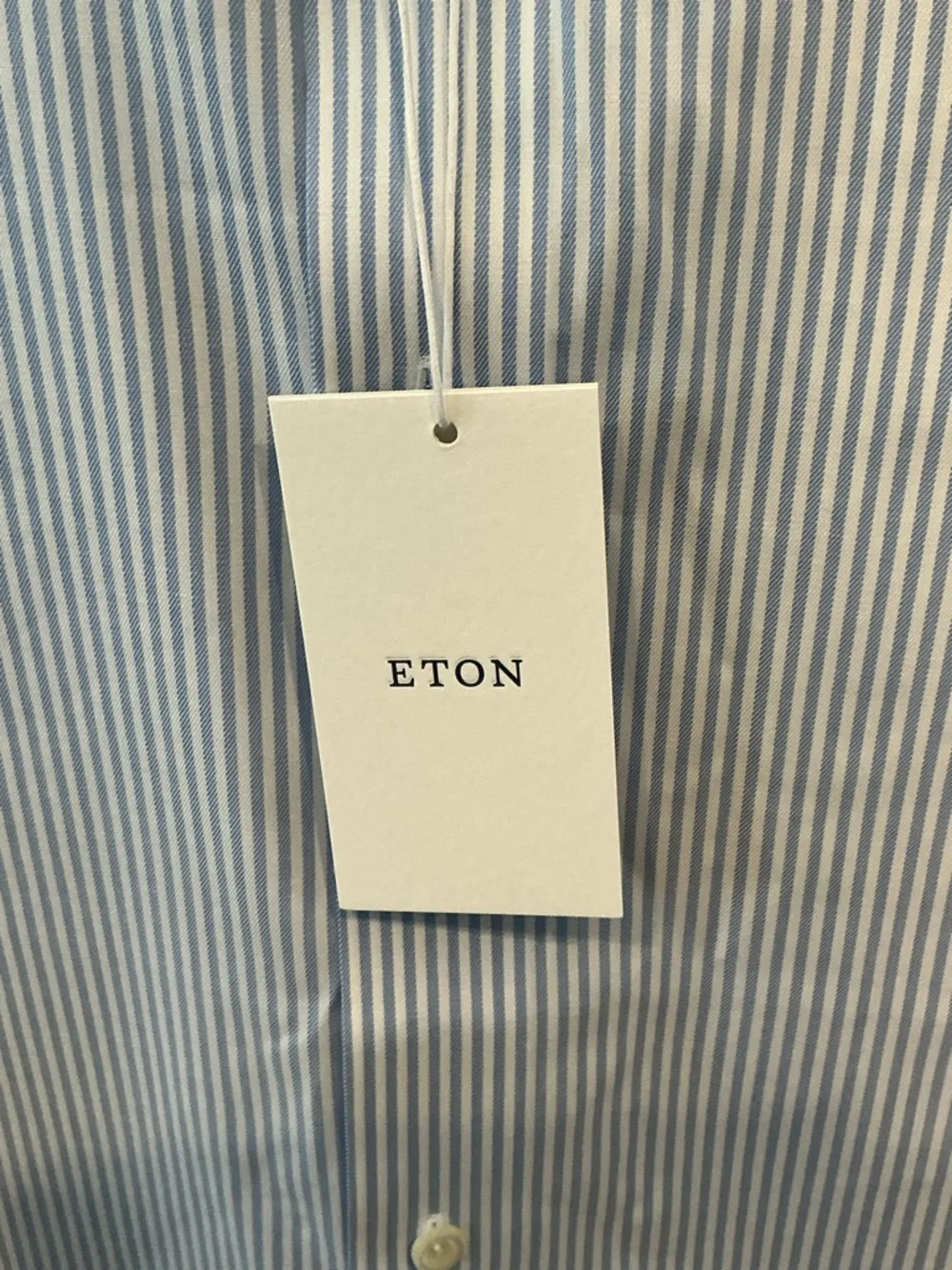 Eton Light Blue Fine-Stripe Men's Dress Shirt Neck Size 40/15 3/4 - Picture 10 of 16